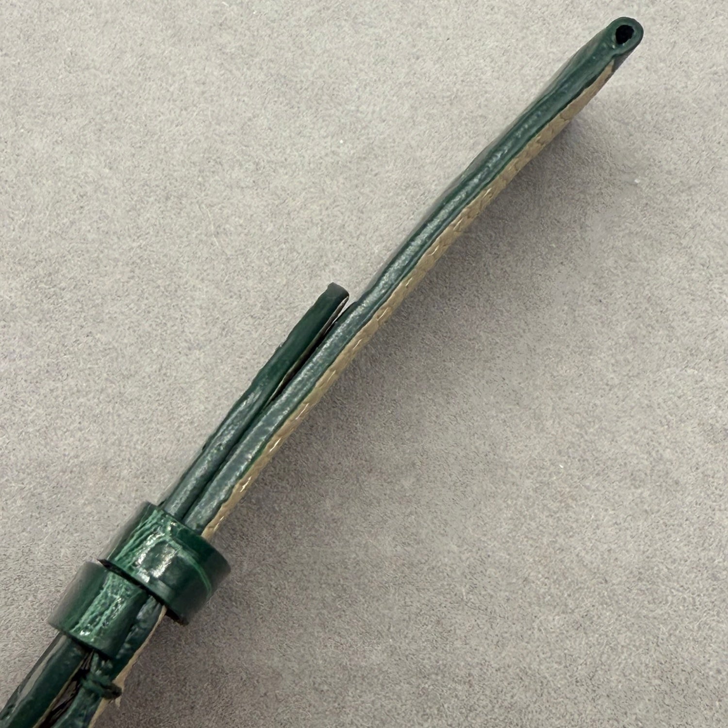 Handcrafted Custom Alligator Leather Watch Strap for Omega De Ville Prestige 4877.60.37 - Bright Green, Bamboo Pattern