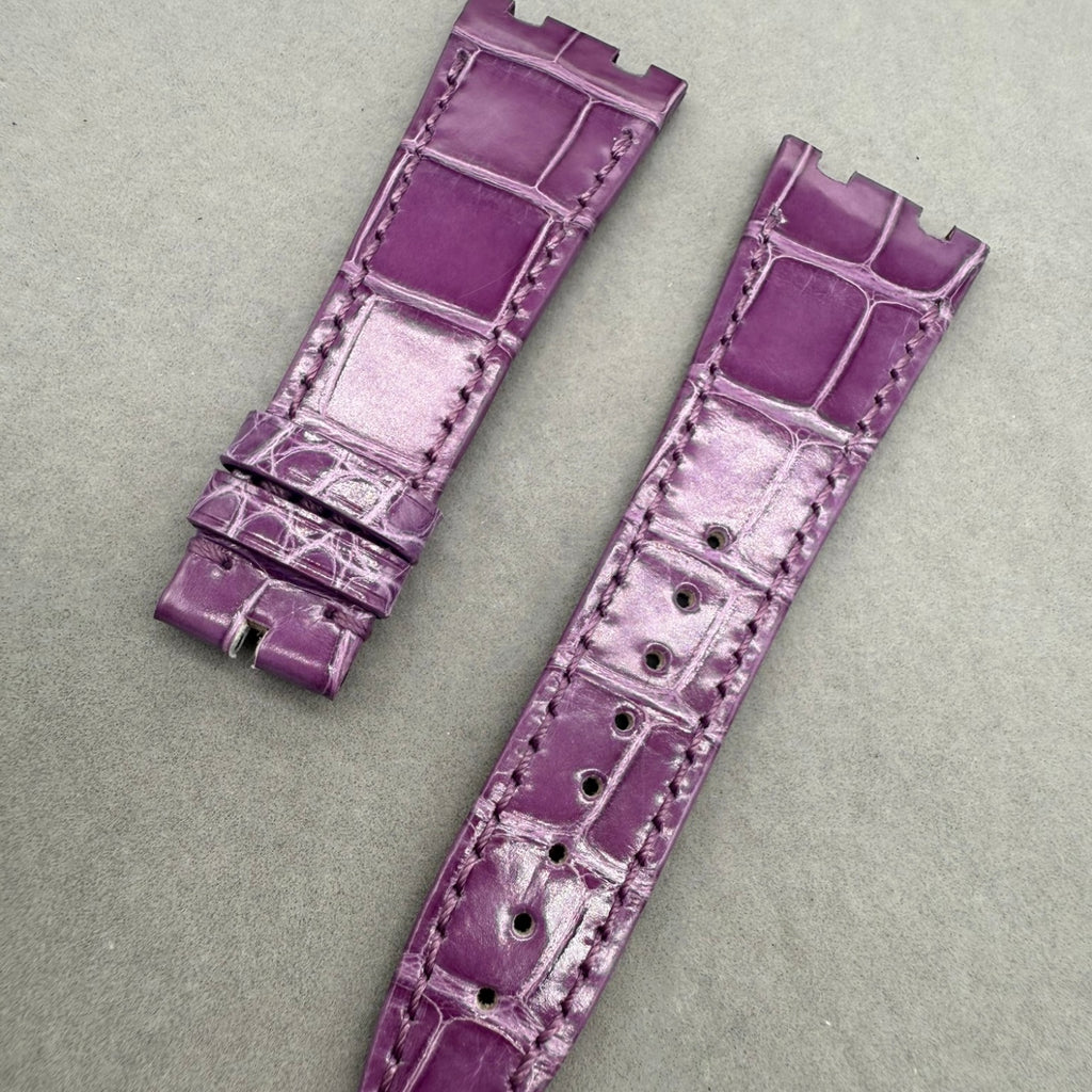 Handcrafted Purple Crocodile Leather Watch Strap for Audemars Piguet Royal Oak 26231 (Ladies' Version)