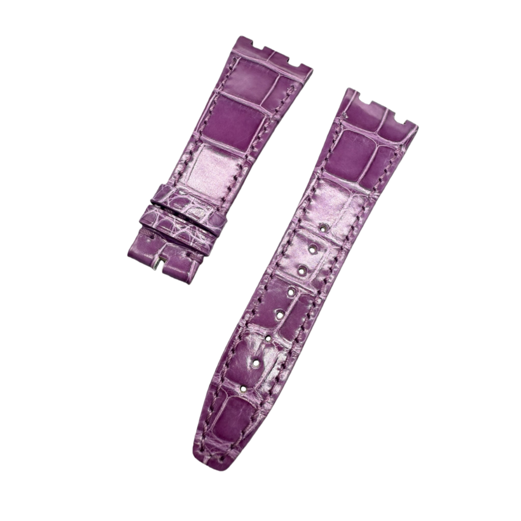 Handcrafted Purple Crocodile Leather Watch Strap for Audemars Piguet Royal Oak 26231 (Ladies' Version)