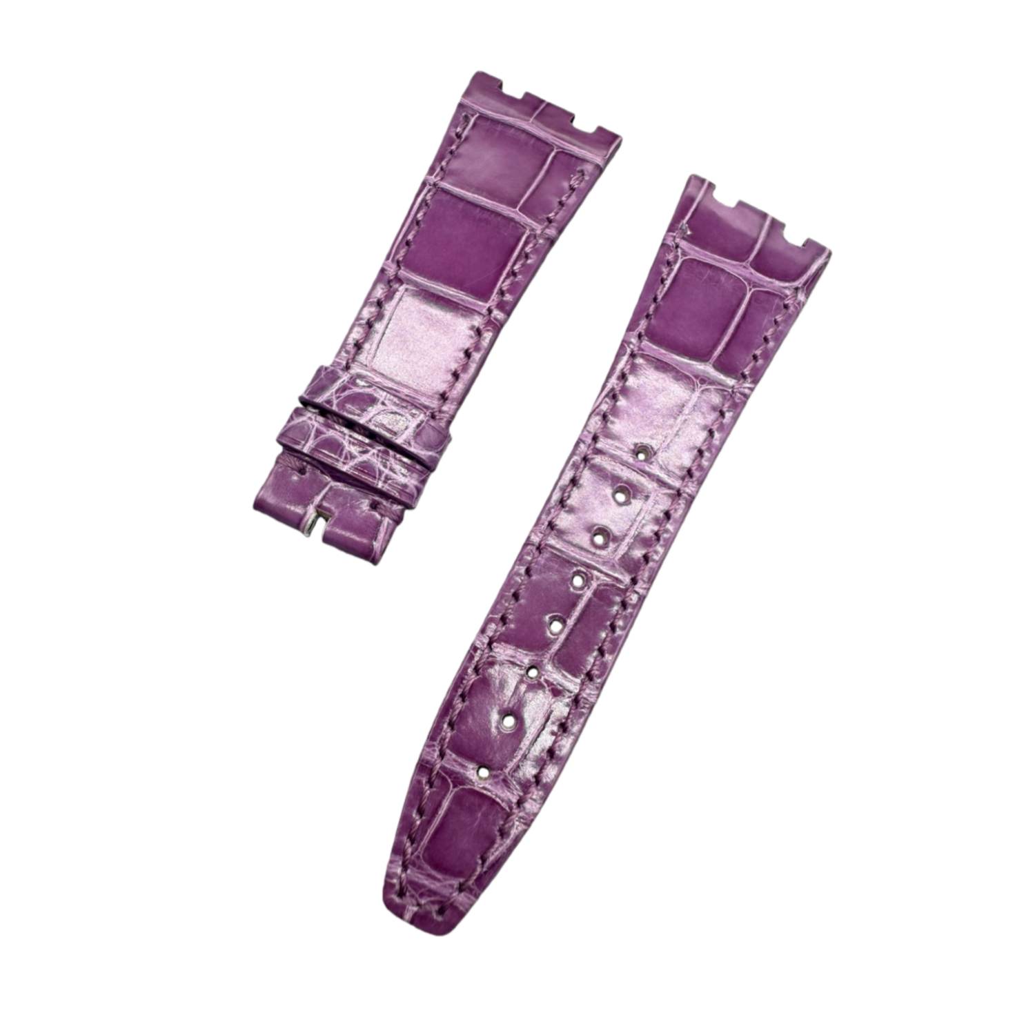 Handcrafted Purple Crocodile Leather Watch Strap for Audemars Piguet Royal Oak 26231 (Ladies' Version)