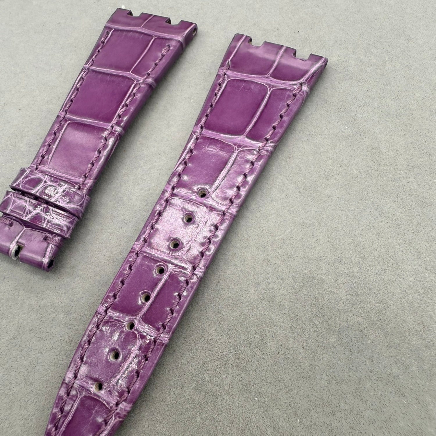 Handcrafted Purple Crocodile Leather Watch Strap for Audemars Piguet Royal Oak 26231 (Ladies' Version)