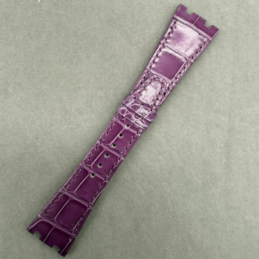 Handcrafted Purple Crocodile Leather Watch Strap for Audemars Piguet Royal Oak 26231 (Ladies' Version)