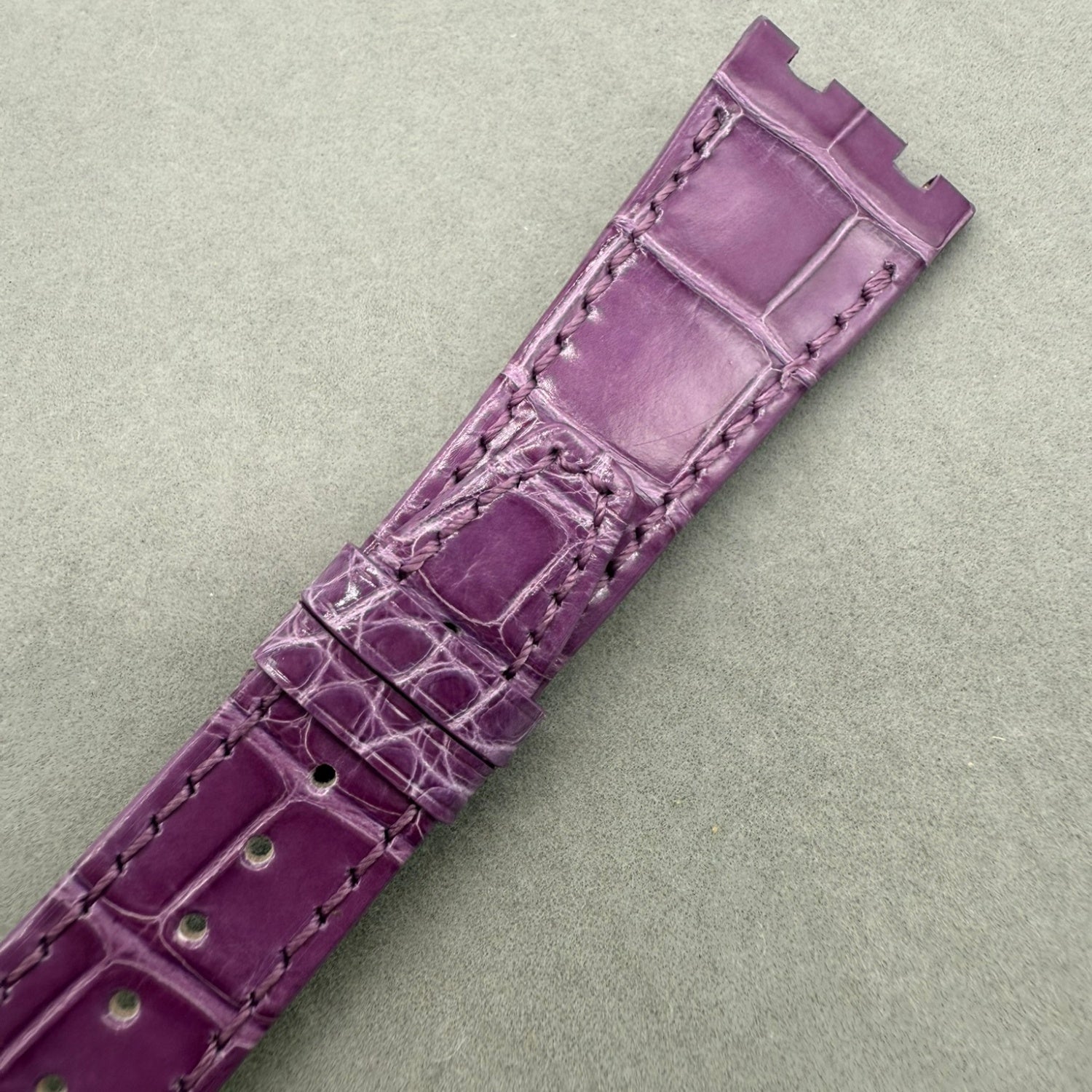 Handcrafted Purple Crocodile Leather Watch Strap for Audemars Piguet Royal Oak 26231 (Ladies' Version)
