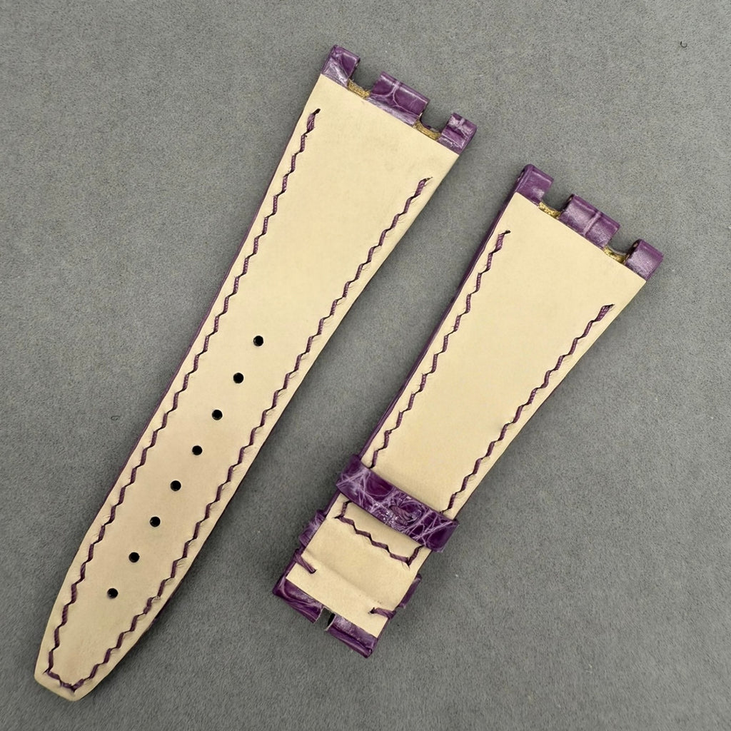 Handcrafted Purple Crocodile Leather Watch Strap for Audemars Piguet Royal Oak 26231 (Ladies' Version)