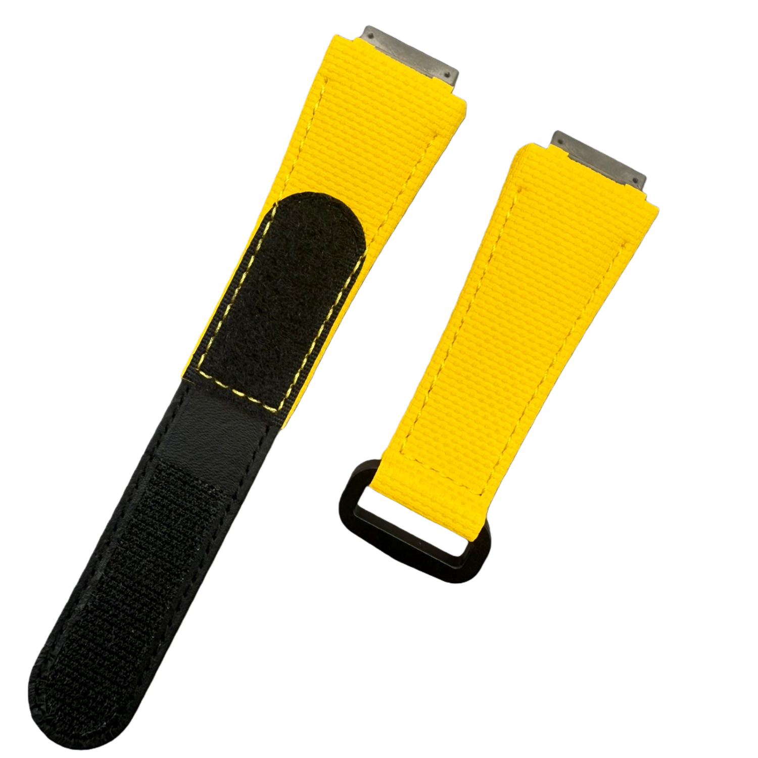 Handcrafted Custom Velcro Nylon Texture Fluororubber Watch Strap for Richard Mille RM035 & RM055 - Yellow