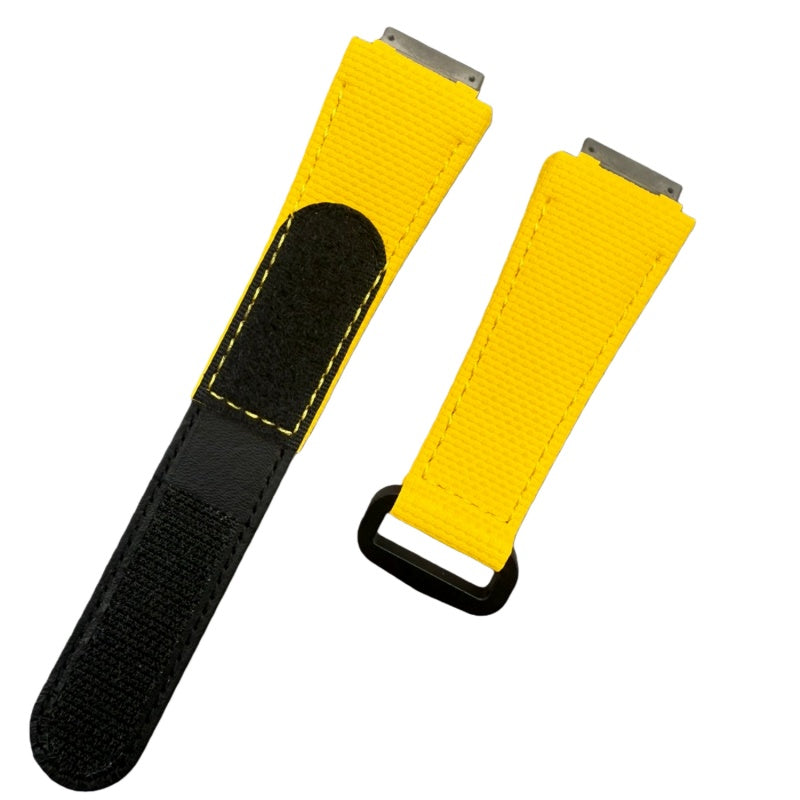 Handcrafted Custom Velcro Nylon Texture Fluororubber Watch Strap for Richard Mille RM035 & RM055 - Yellow
