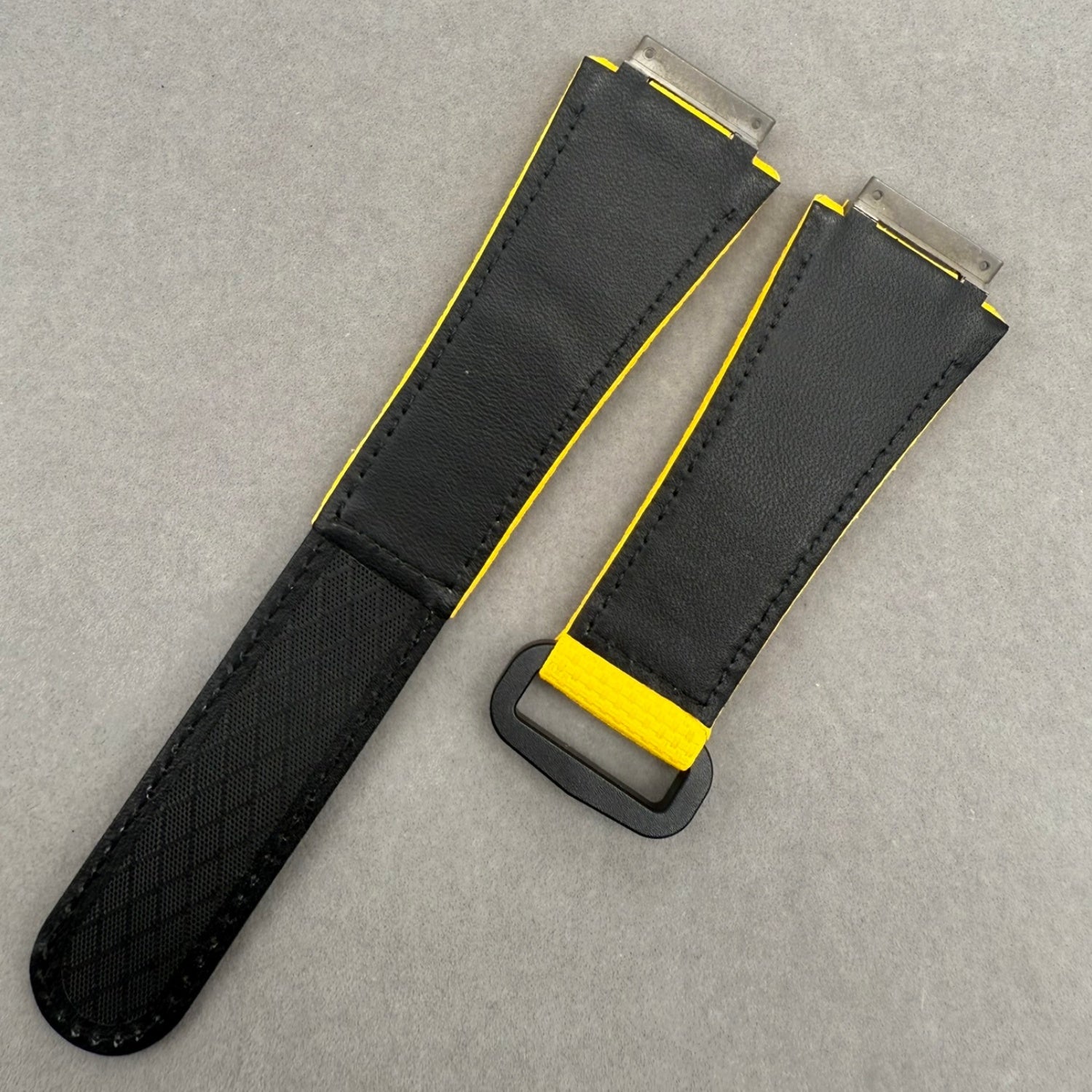 Handcrafted Custom Velcro Nylon Texture Fluororubber Watch Strap for Richard Mille RM035 & RM055 - Yellow