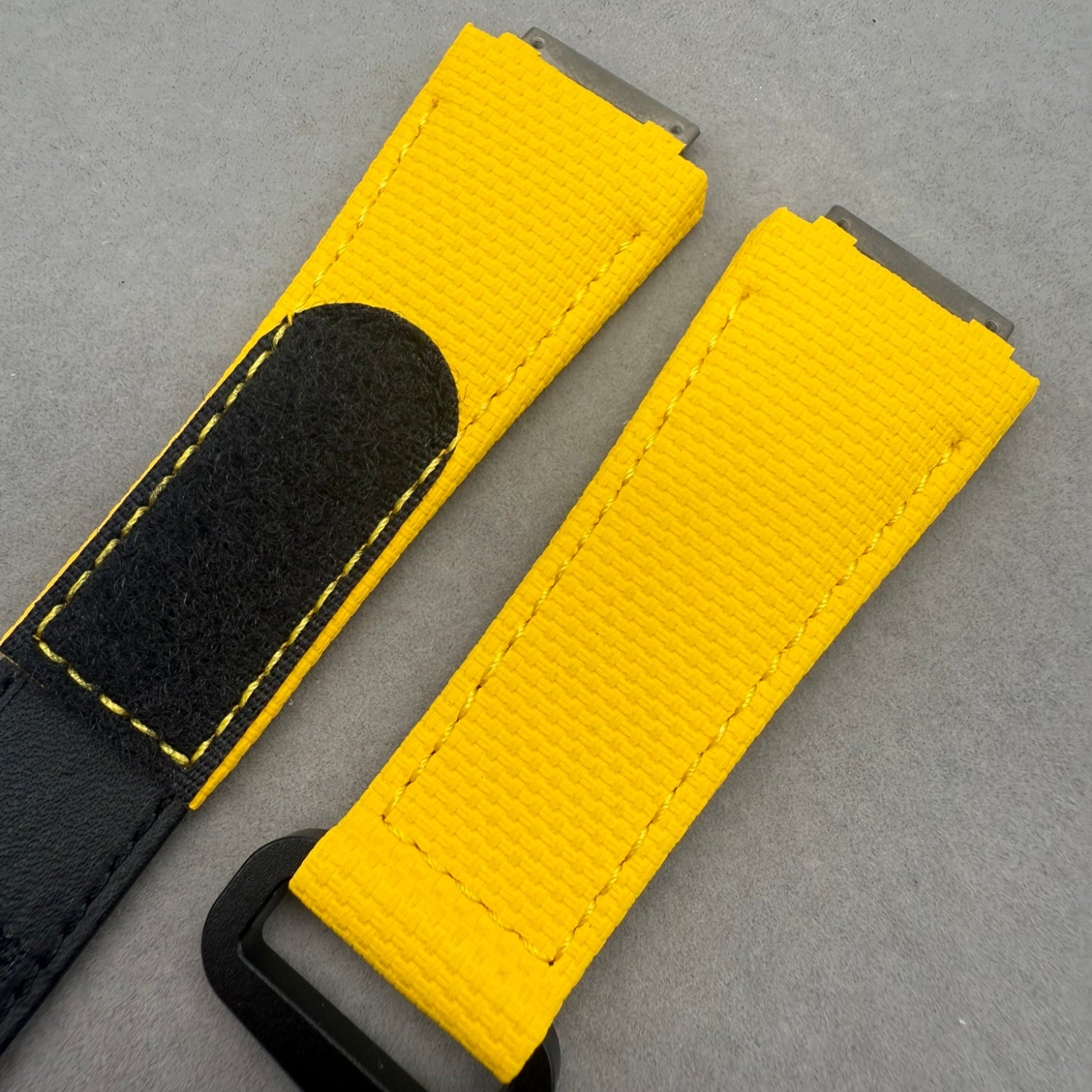 Handcrafted Custom Velcro Nylon Texture Fluororubber Watch Strap for Richard Mille RM035 & RM055 - Yellow