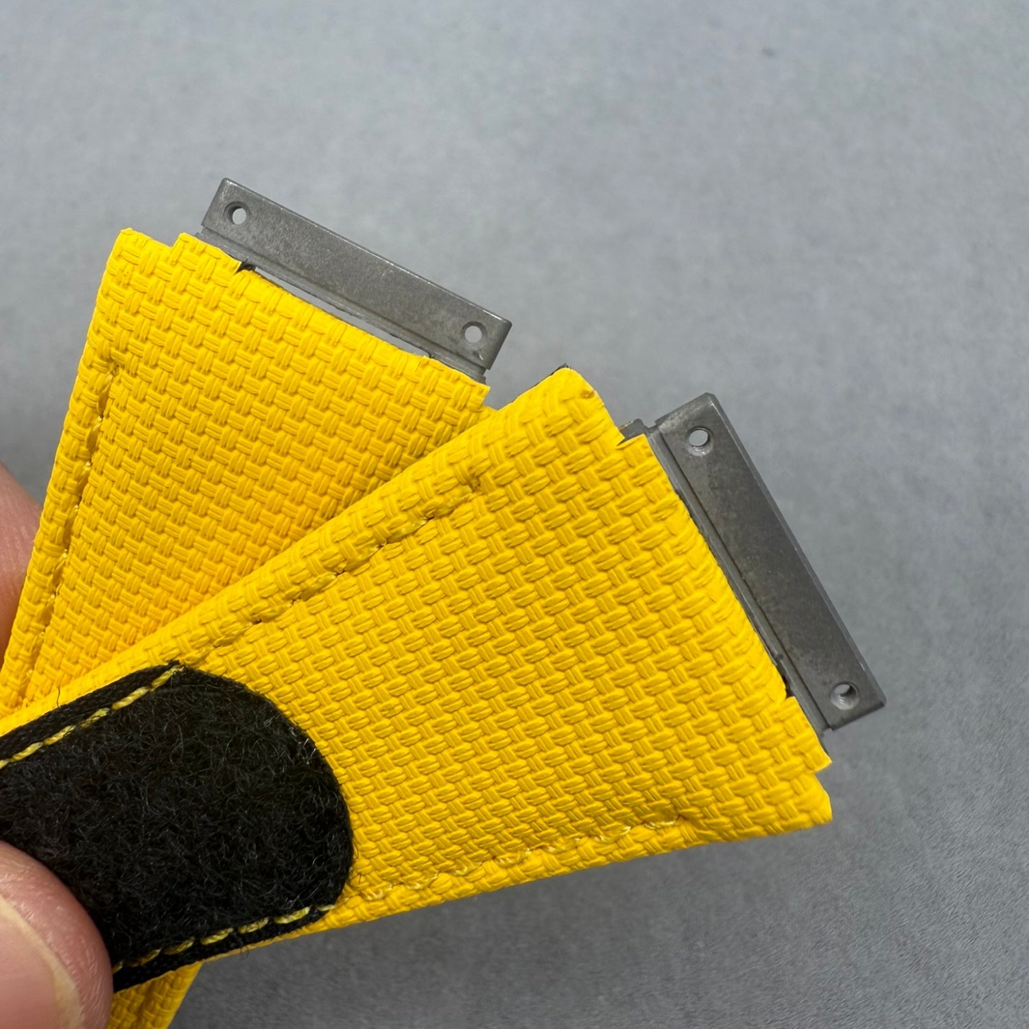 Handcrafted Custom Velcro Nylon Texture Fluororubber Watch Strap for Richard Mille RM035 & RM055 - Yellow