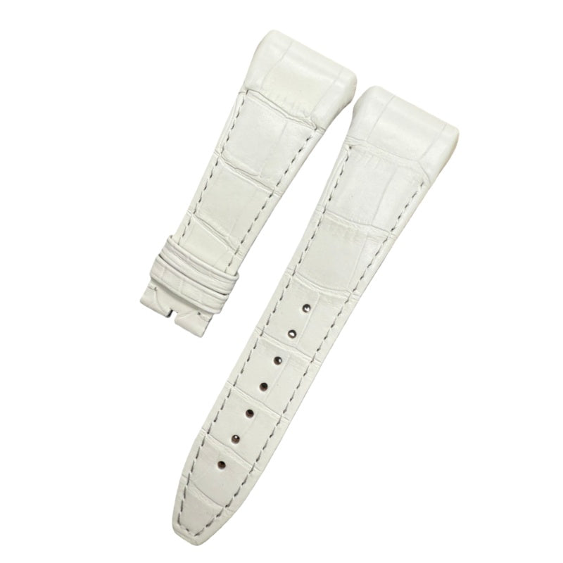 Handcrafted White Alligator Leather Watch Strap, Custom-Made for Franck Muller V45, V35 & V32 Series