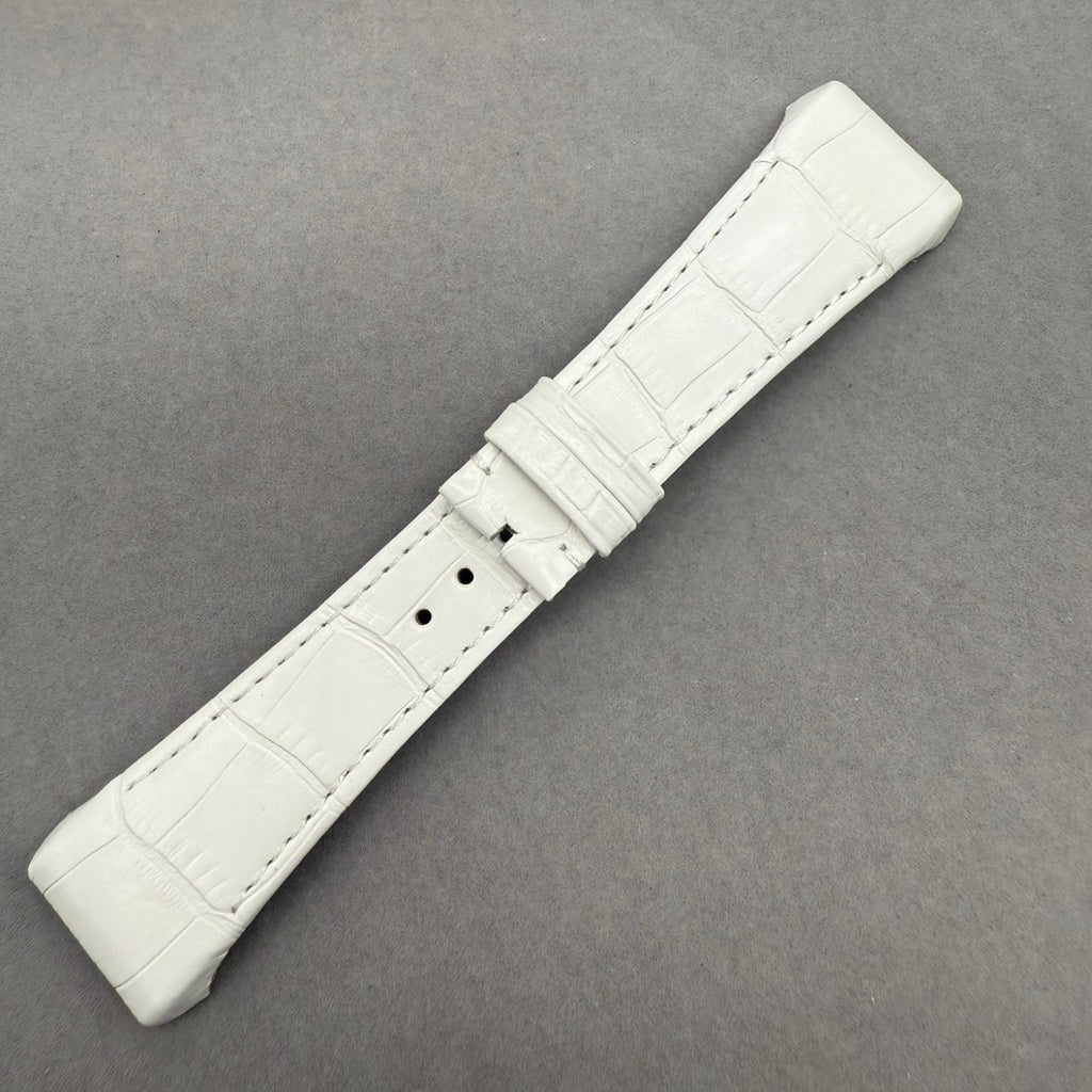 Handcrafted White Alligator Leather Watch Strap, Custom-Made for Franck Muller V45, V35 & V32 Series
