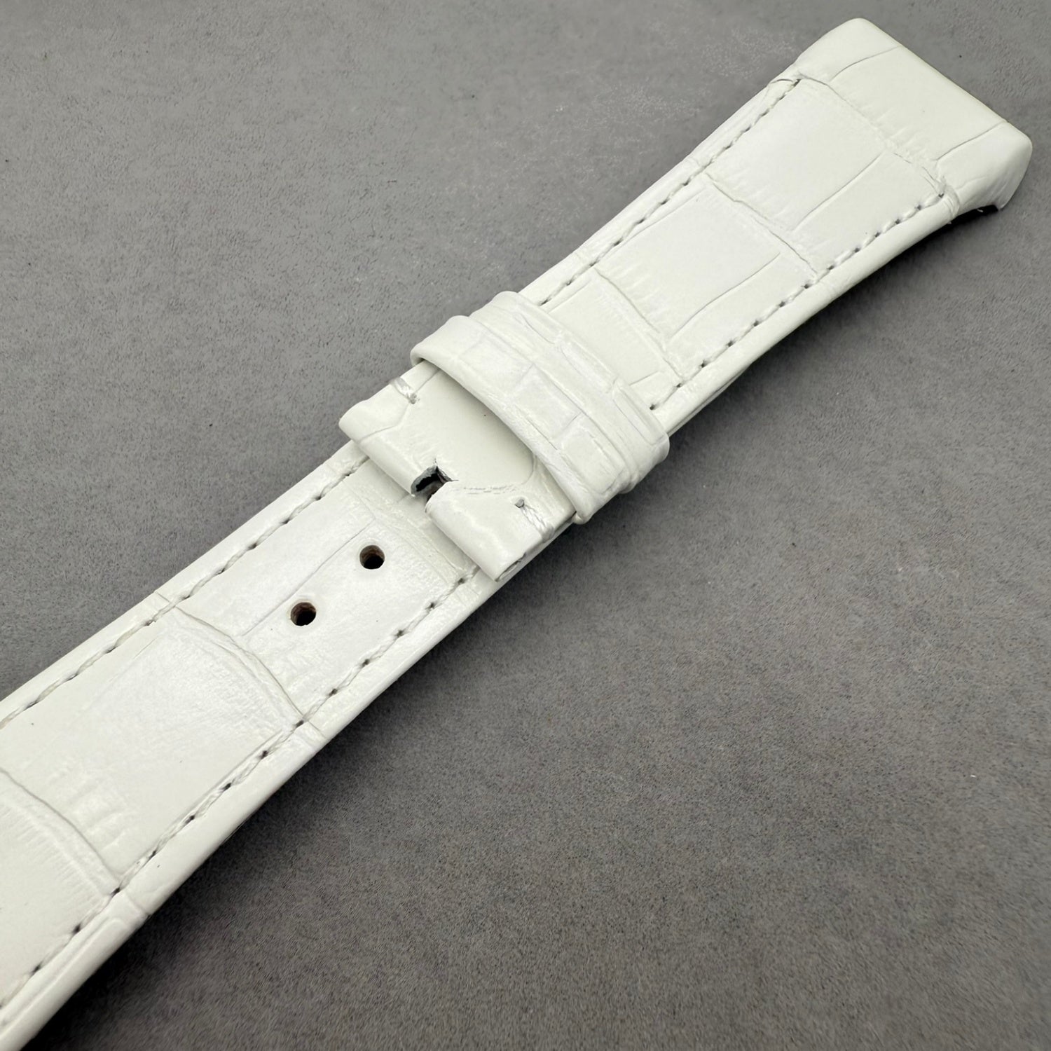 Handcrafted White Alligator Leather Watch Strap, Custom-Made for Franck Muller V45, V35 & V32 Series