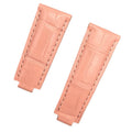 Handcrafted Custom Alligator Leather Watch Strap - Rolex Submariner, Daytona & Datejust Pink Foldable Clasp