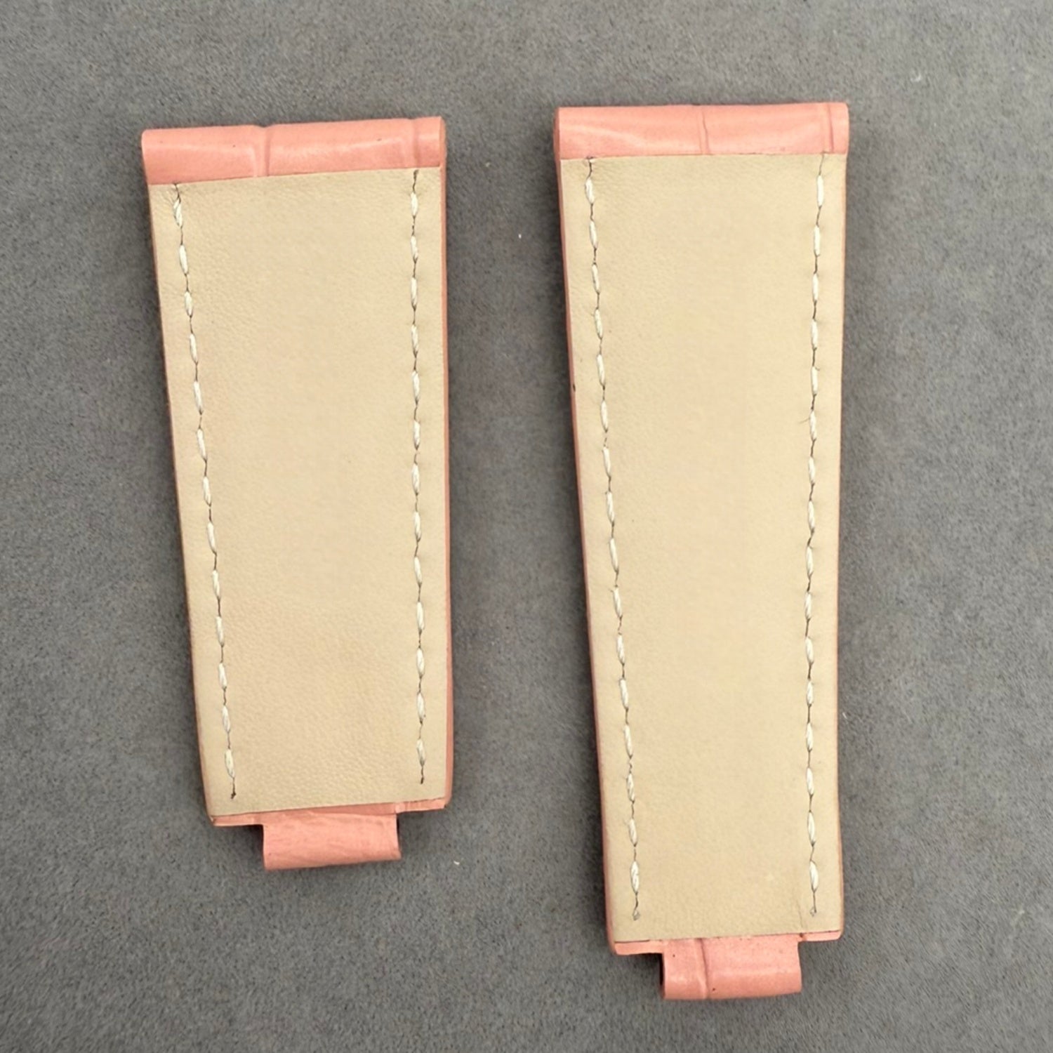 Handcrafted Custom Alligator Leather Watch Strap - Rolex Submariner, Daytona & Datejust Pink Foldable Clasp