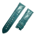 Handcrafted Crocodile Leather Watch Strap with Bamboo Pattern for Panerai Luminor - Water Blue