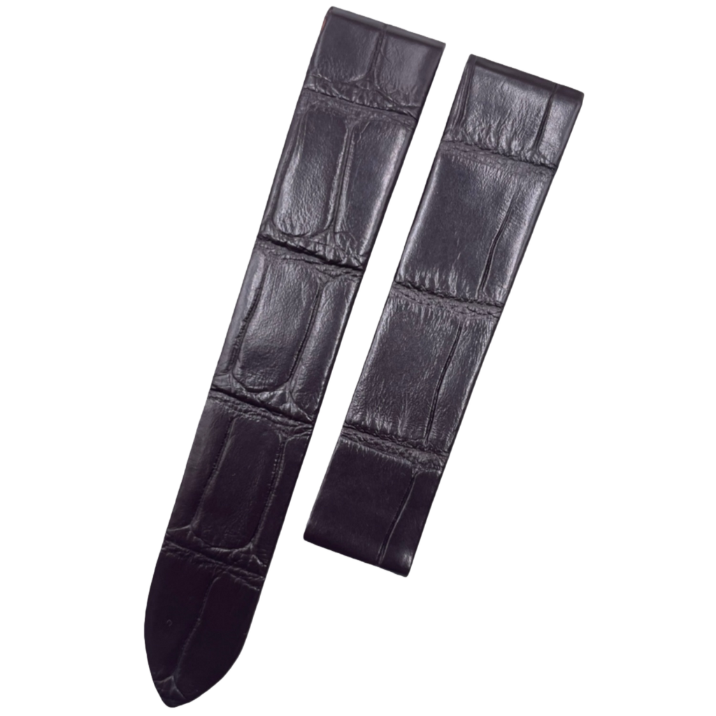 Custom Handmade Black Alligator Leather Watch Strap for Cartier Santos W2009251