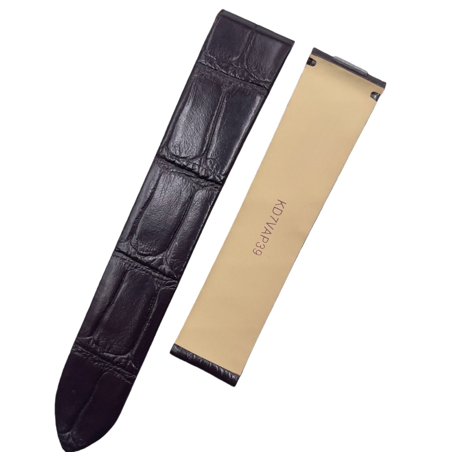 Custom Handmade Black Alligator Leather Watch Strap for Cartier Santos W2009251