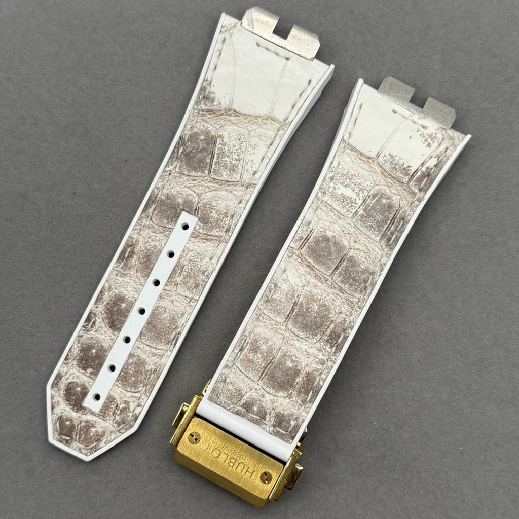 Handcrafted Custom ALLIGATOR Watch Strap for Hublot Big Bang 411 Himalayan - Quick-Release Leather
