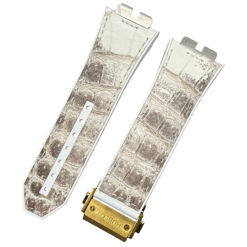 Handcrafted Custom ALLIGATOR Watch Strap for Hublot Big Bang 411 Himalayan - Quick-Release Leather