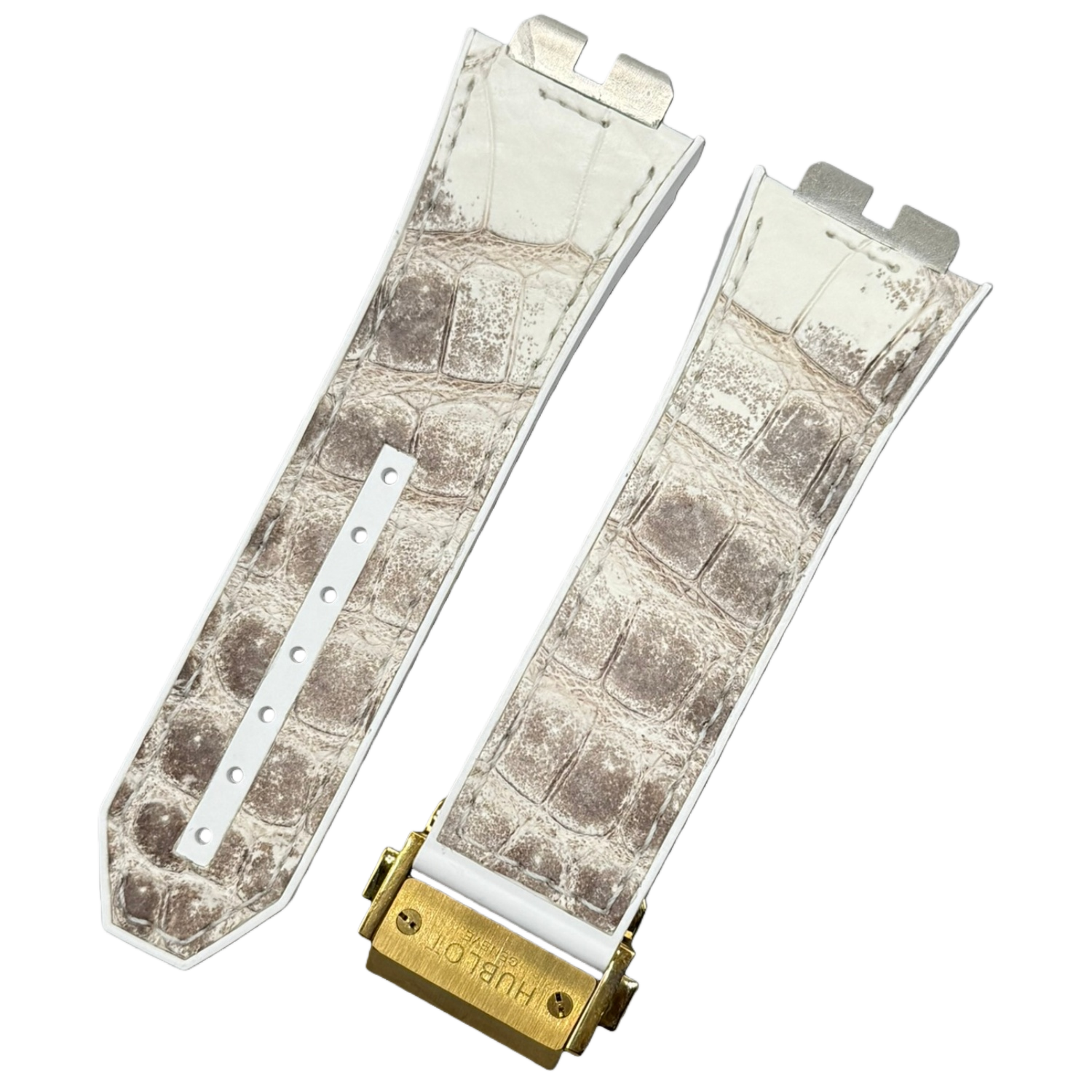 Handcrafted Custom ALLIGATOR Watch Strap for Hublot Big Bang 411 Himalayan - Quick-Release Leather