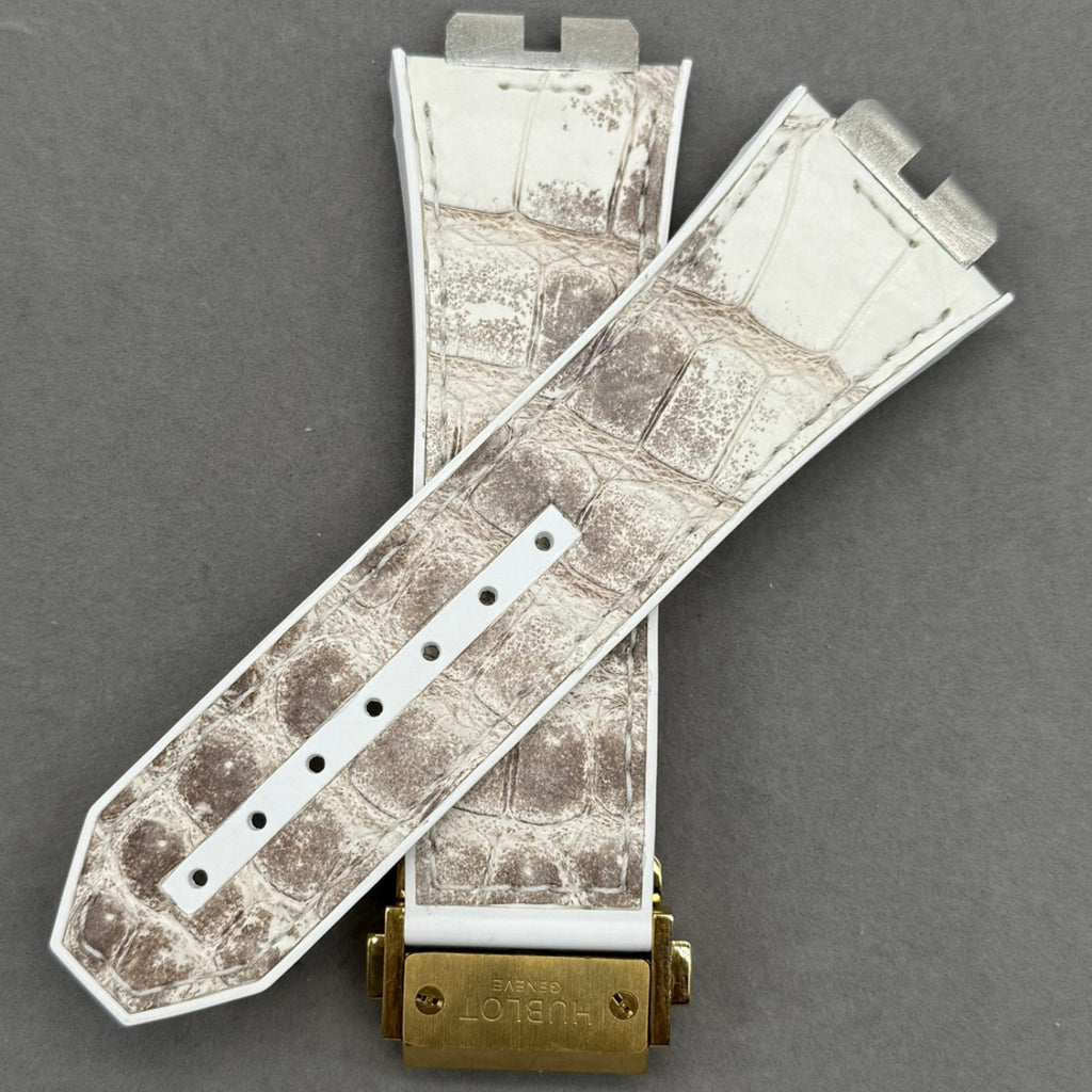 Handcrafted Custom ALLIGATOR Watch Strap for Hublot Big Bang 411 Himalayan - Quick-Release Leather
