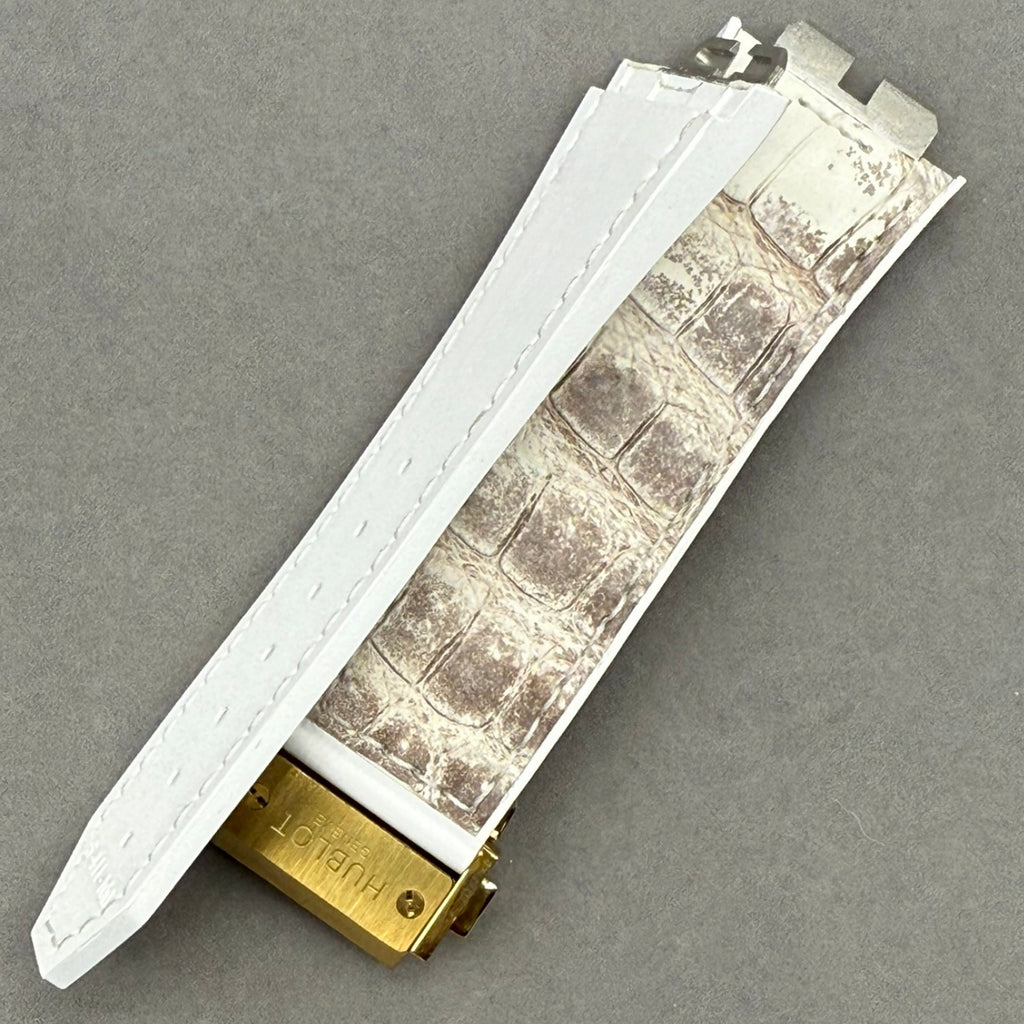 Handcrafted Custom ALLIGATOR Watch Strap for Hublot Big Bang 411 Himalayan - Quick-Release Leather