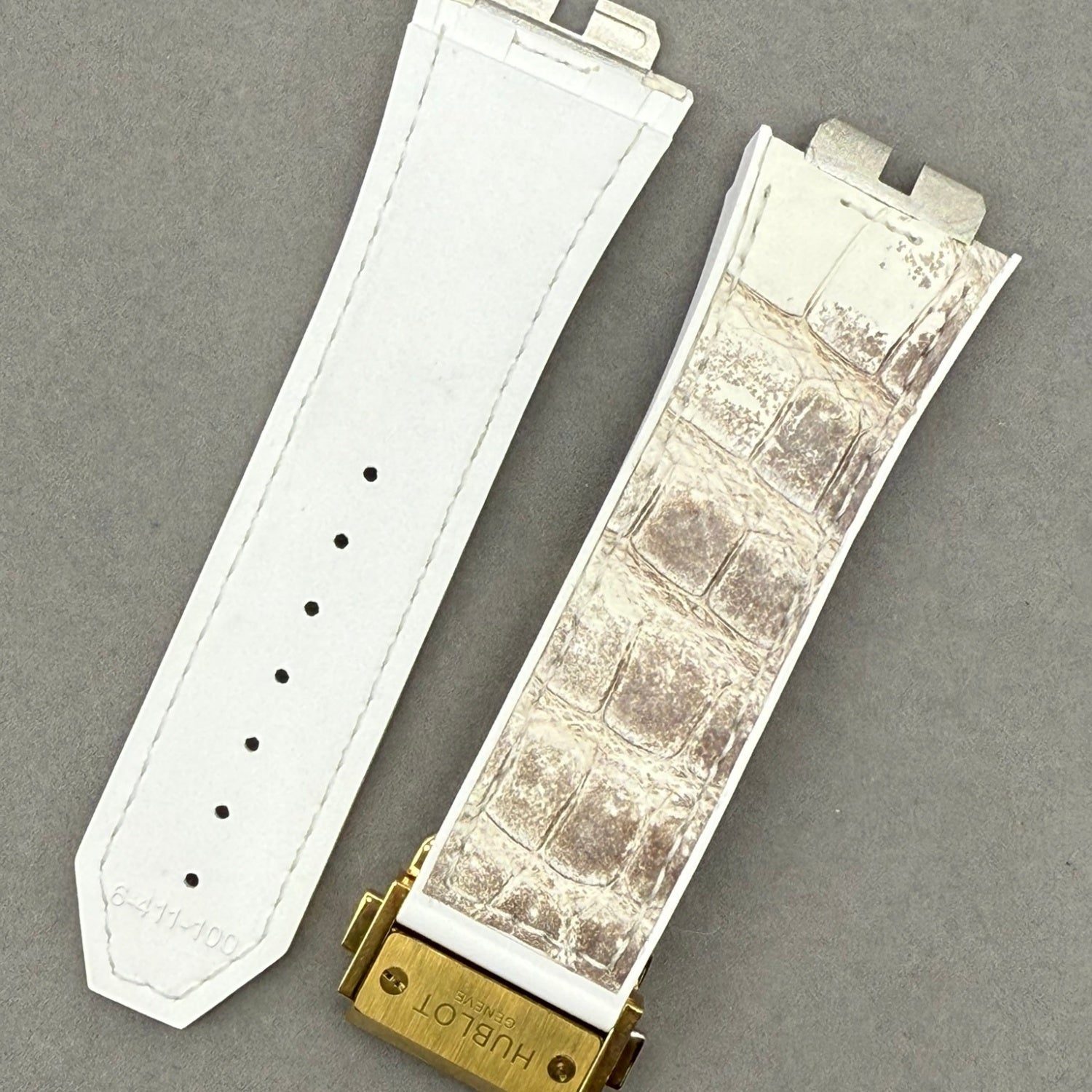 Handcrafted Custom ALLIGATOR Watch Strap for Hublot Big Bang 411 Himalayan - Quick-Release Leather