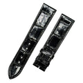 Custom Handmade Black Glossy Alligator Leather Watch Strap for Cartier Tank London W5200005