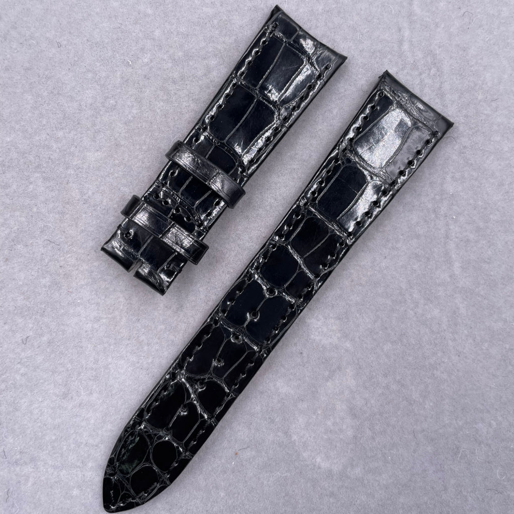 Rolex Cellini Black Polished ALLIGATOR Strap