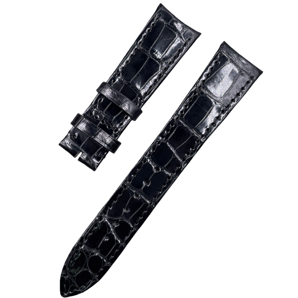 Rolex Cellini Black Polished ALLIGATOR Strap