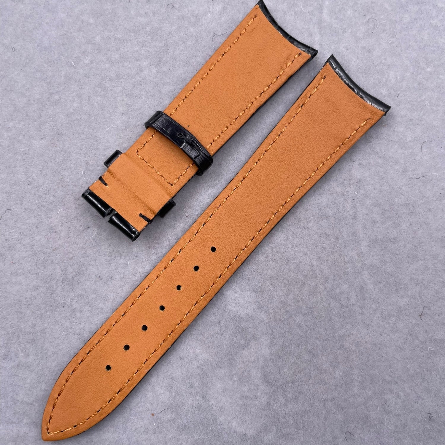 Rolex Cellini Black Polished ALLIGATOR Strap