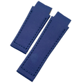 Custom Handmade Indigo Nylon Texture Fluororubber Folding Watch Strap for Ulysse Nardin Marine Chronograph (Men's, 42mm Case)