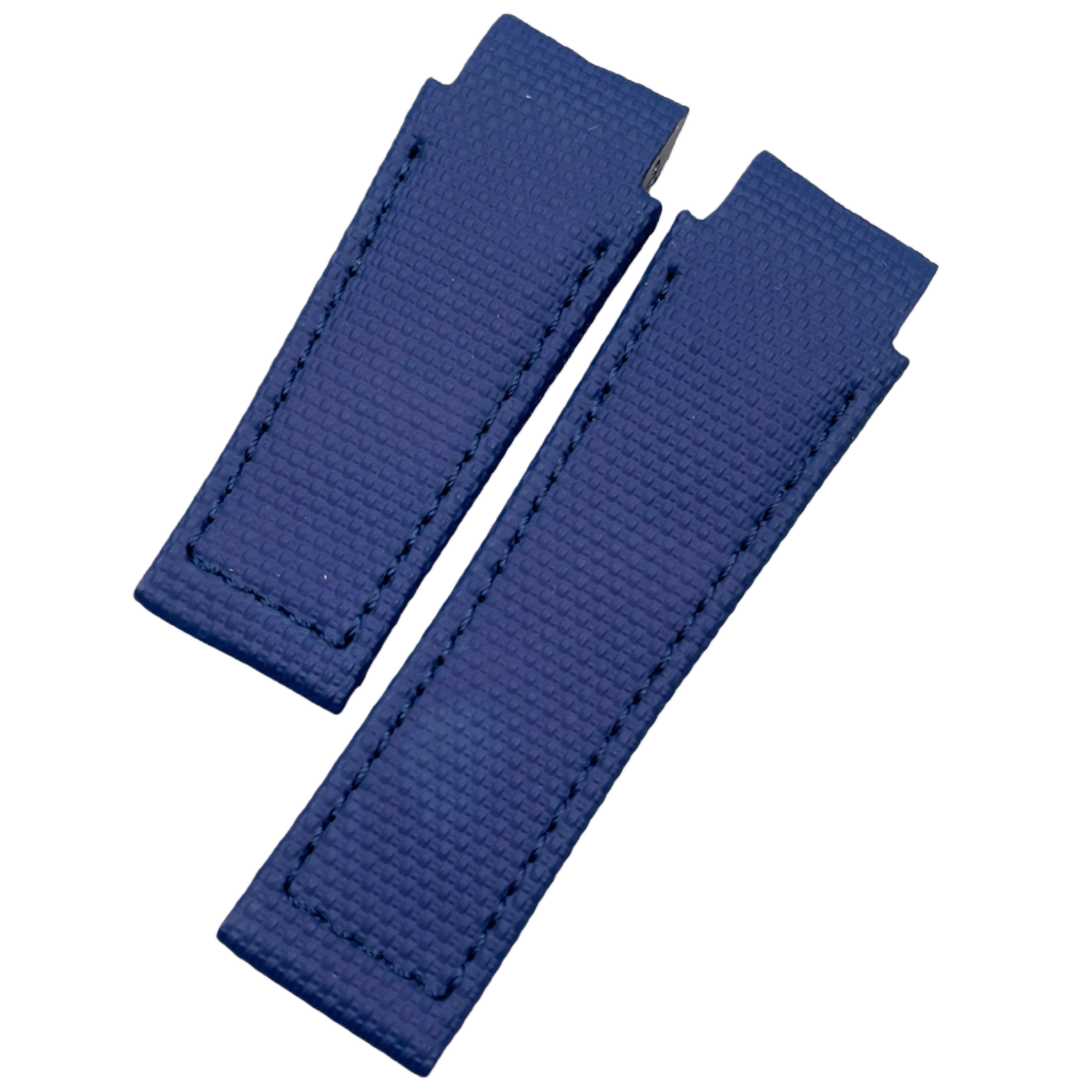 Custom Handmade Indigo Nylon Texture Fluororubber Folding Watch Strap for Ulysse Nardin Marine Chronograph (Men's, 42mm Case)
