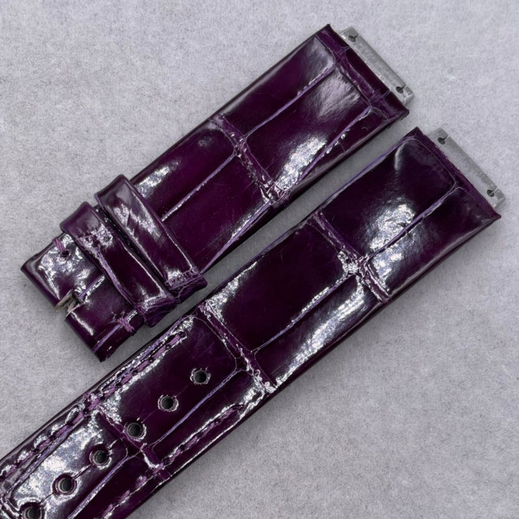 Compatible with Hublot 565 Purple Crocodile Leather Watch Strap