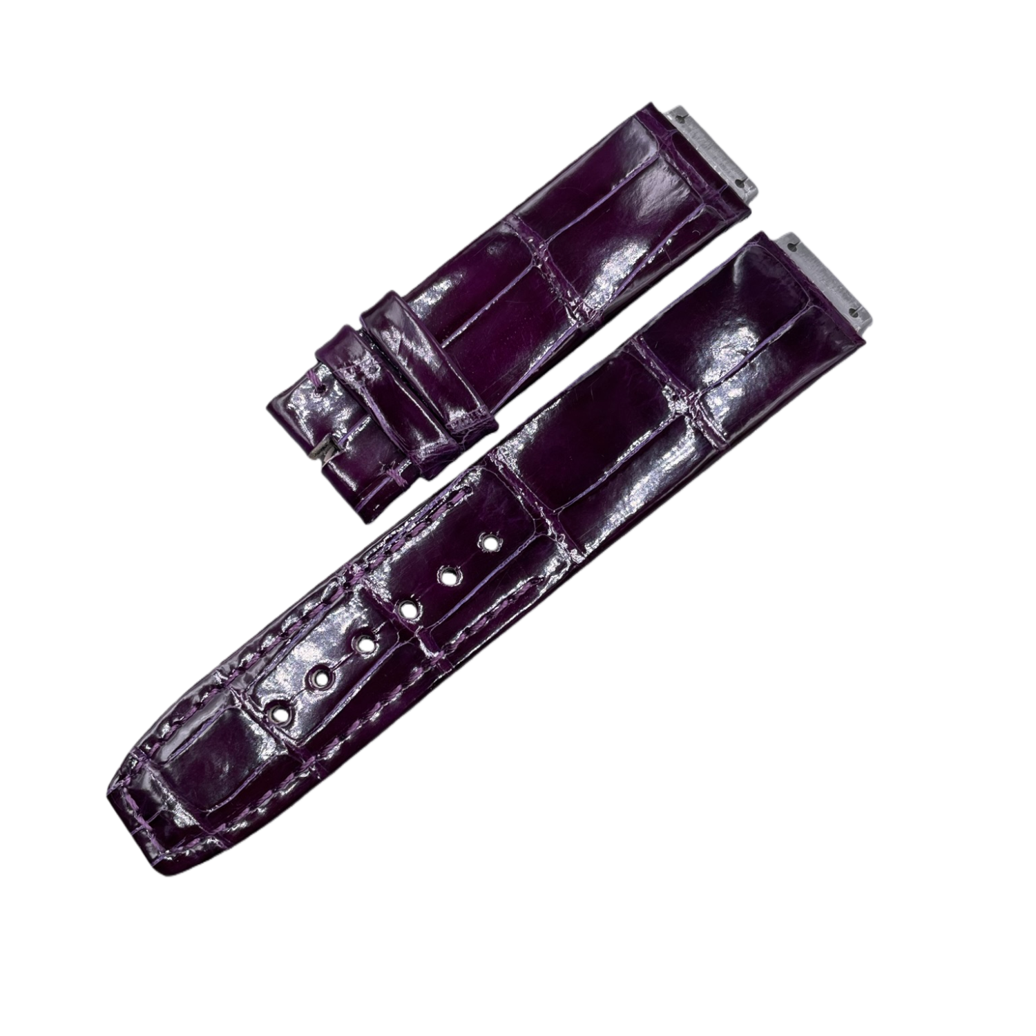 Compatible with Hublot 565 Purple Crocodile Leather Watch Strap
