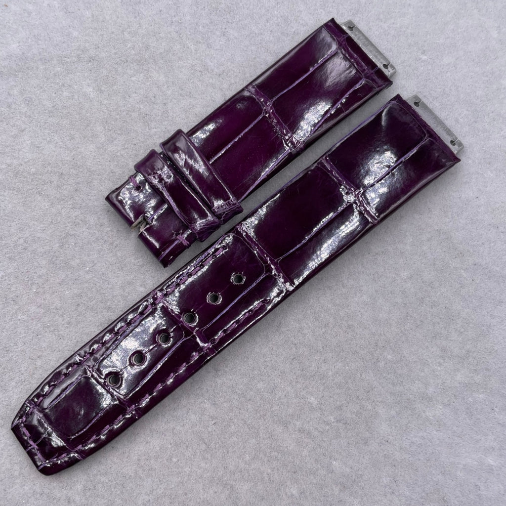 Compatible with Hublot 565 Purple Crocodile Leather Watch Strap