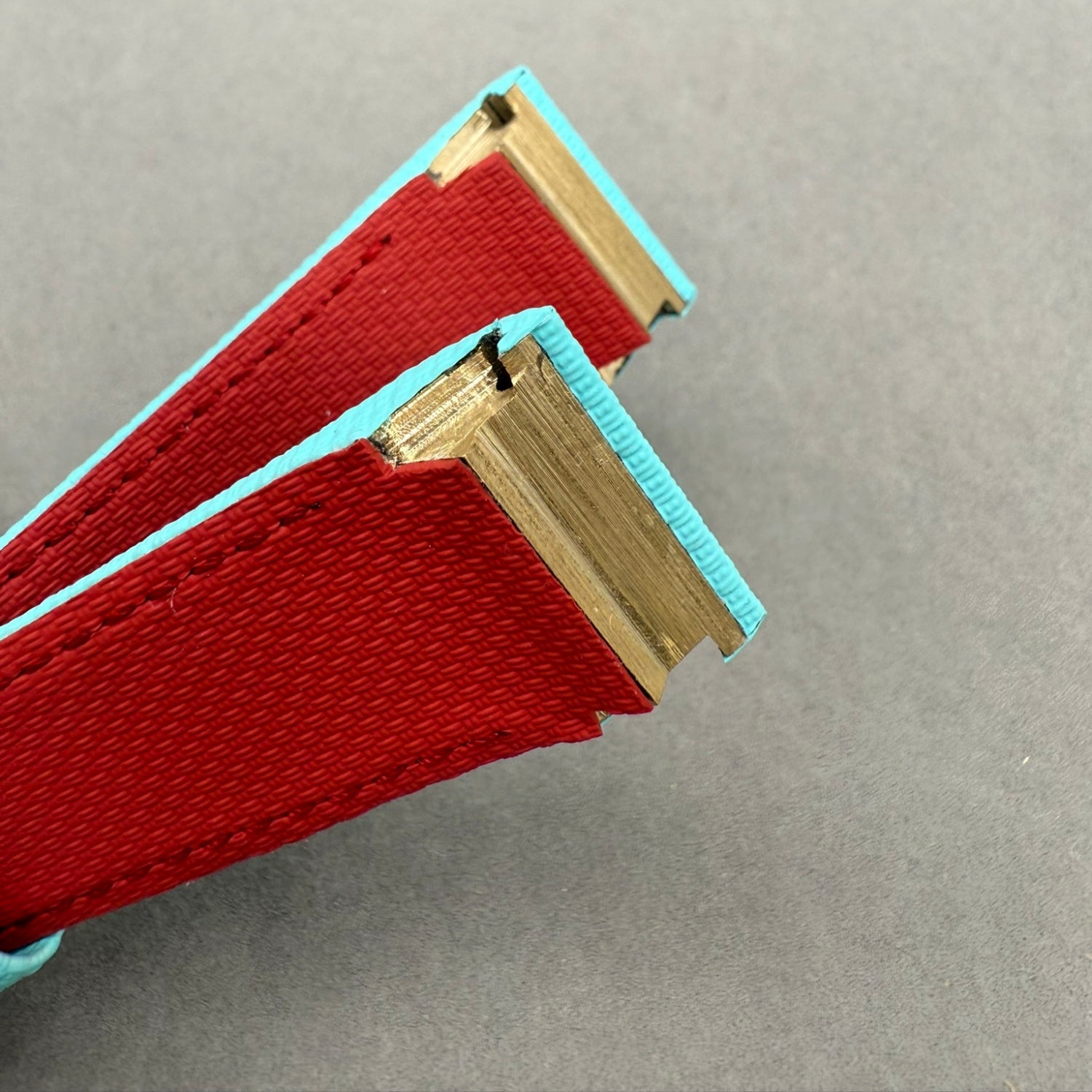 Fits Franck Muller 9990 Tiffany Blue Nylon Fluororubber Handmade Custom Rubber Watch Strap with End Grain