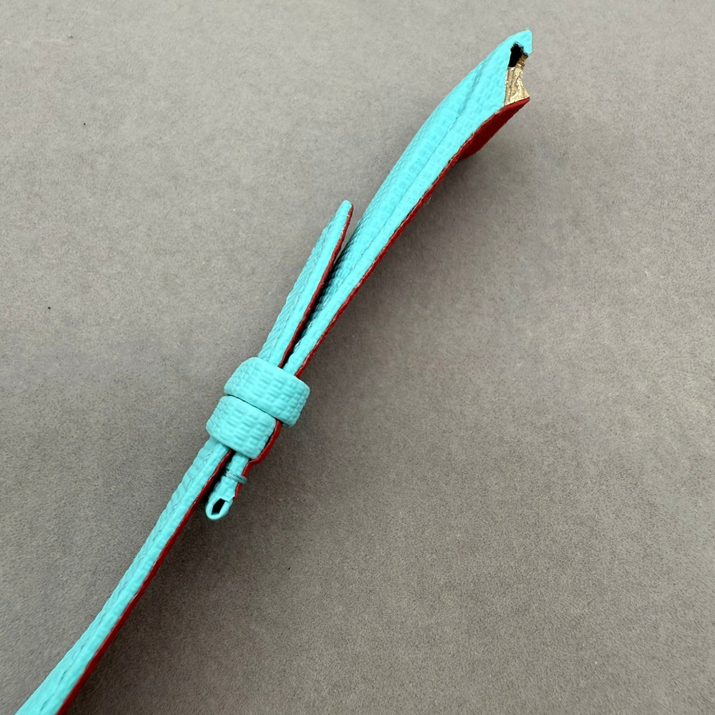 Fits Franck Muller 9990 Tiffany Blue Nylon Fluororubber Handmade Custom Rubber Watch Strap with End Grain