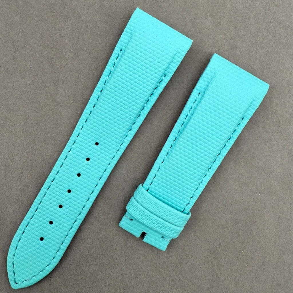 Fits Franck Muller 9990 Tiffany Blue Nylon Fluororubber Handmade Custom Rubber Watch Strap with End Grain