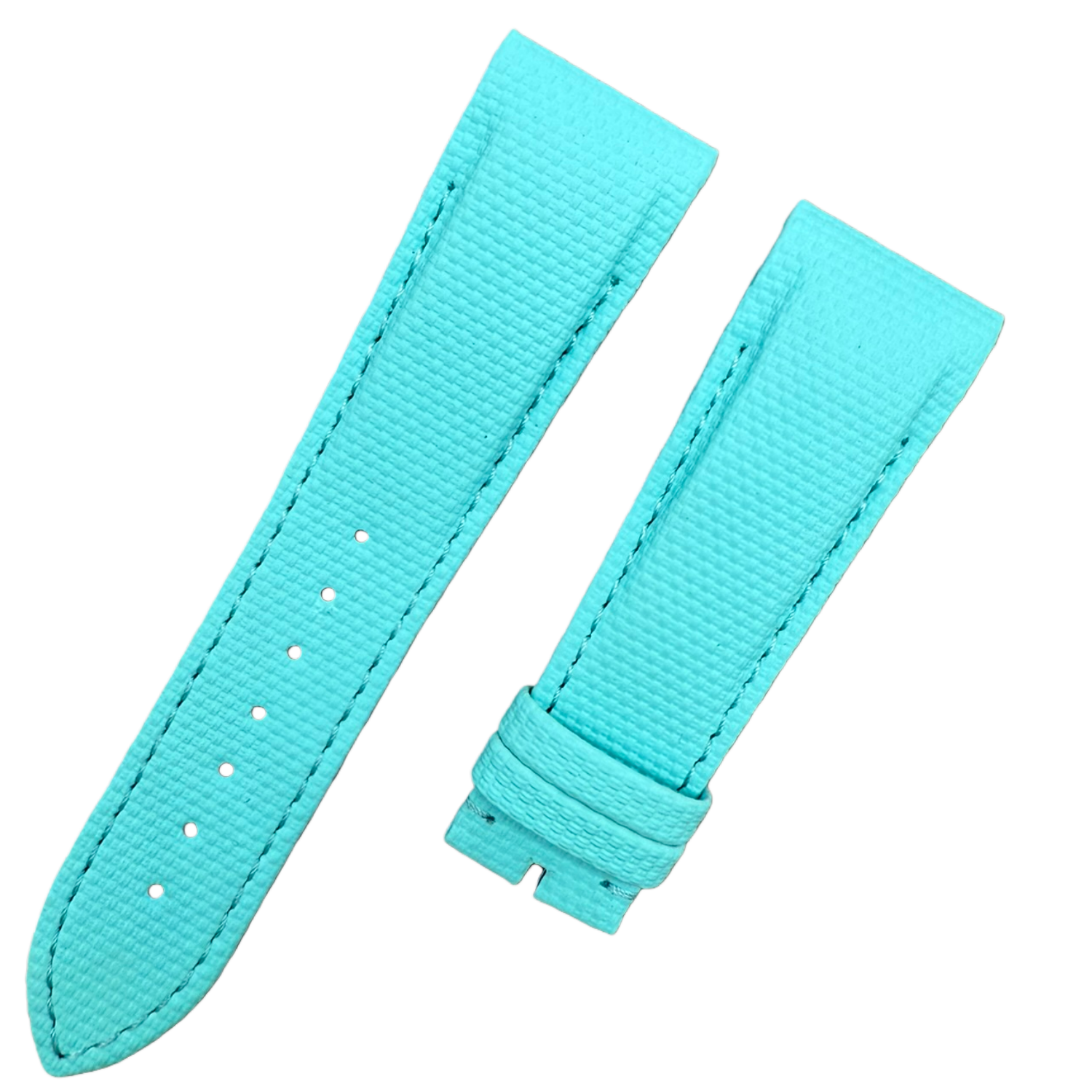 Fits Franck Muller 9990 Tiffany Blue Nylon Fluororubber Handmade Custom Rubber Watch Strap with End Grain