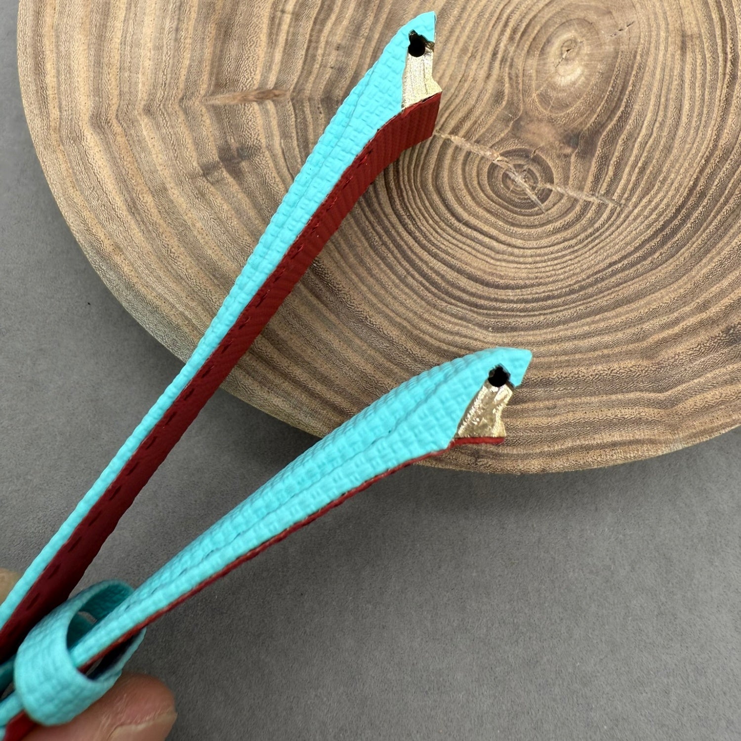 Fits Franck Muller 9990 Tiffany Blue Nylon Fluororubber Handmade Custom Rubber Watch Strap with End Grain