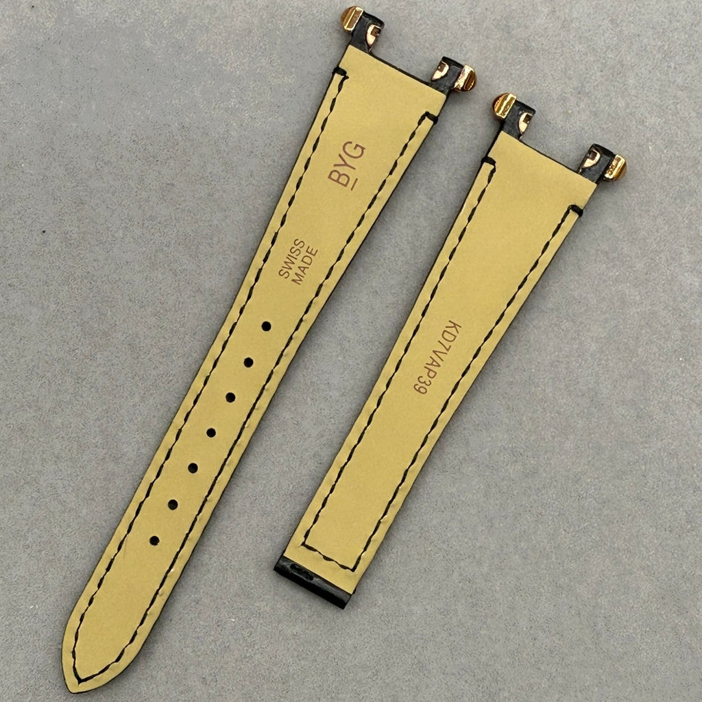 Fits Cartier Pasha WJPA0033 Black ALLIGATOR Genuine Leather Watch Strap Customized (Old Strap Required for Mailing)