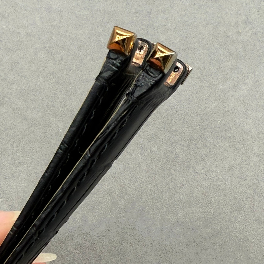 Fits Cartier Pasha WJPA0033 Black ALLIGATOR Genuine Leather Watch Strap Customized (Old Strap Required for Mailing)