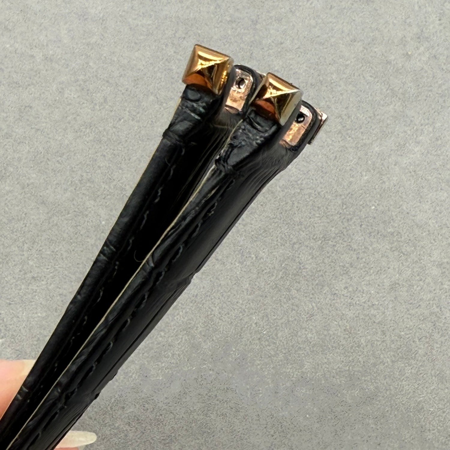 Fits Cartier Pasha WJPA0033 Black ALLIGATOR Genuine Leather Watch Strap Customized (Old Strap Required for Mailing)