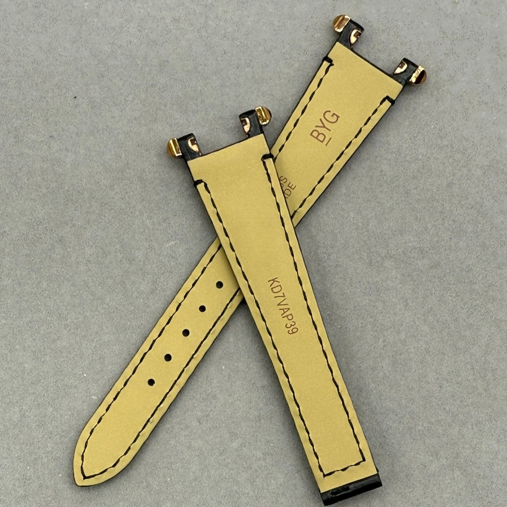 Fits Cartier Pasha WJPA0033 Black ALLIGATOR Genuine Leather Watch Strap Customized (Old Strap Required for Mailing)