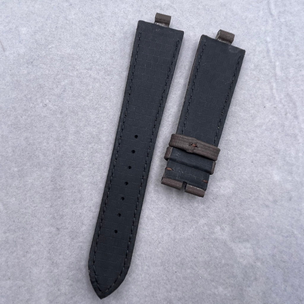 Watch Strap for BVLGARI 103383 Series - Black Nylon-Textured Rubber Strap