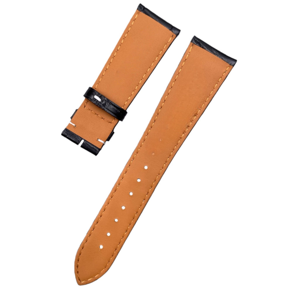 Custom Handcrafted HIGH-GLOSS BROWN ALLIGATOR Leather Strap for Breitling Premier Collection