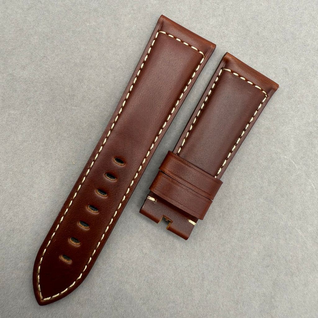 Compatible with Panerai Luminor Brown Crazy Horse Leather Handmade Custom Strap