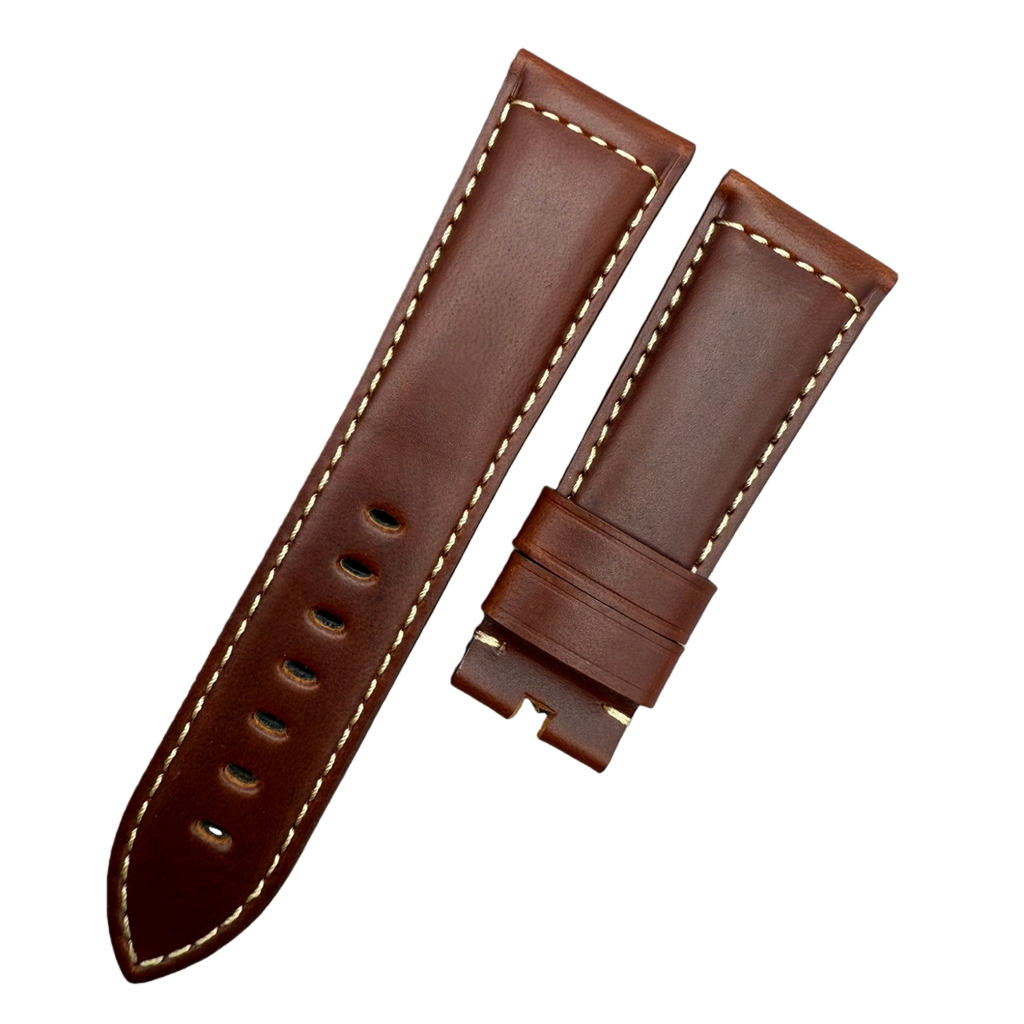 Compatible with Panerai Luminor Brown Crazy Horse Leather Handmade Custom Strap
