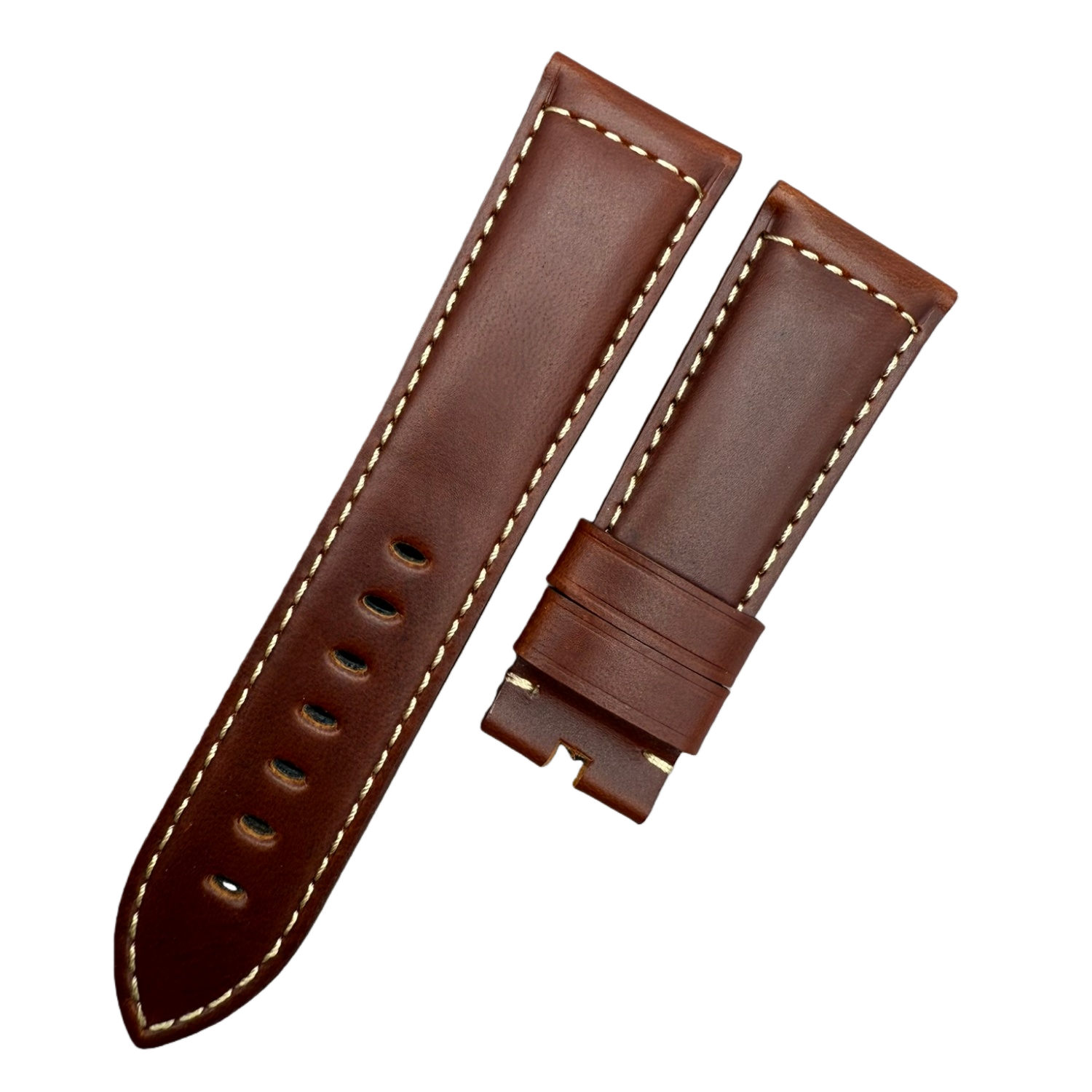 Compatible with Panerai Luminor Brown Crazy Horse Leather Handmade Custom Strap